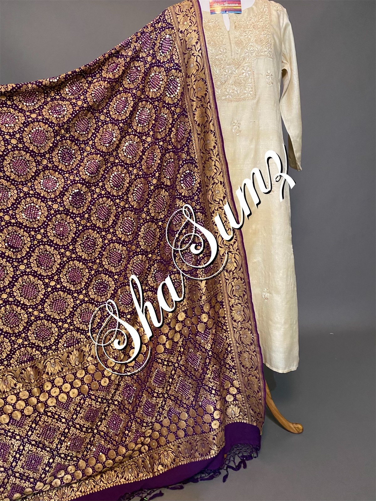 Banarsi Bandhej & Mukaish Dupatta BB829