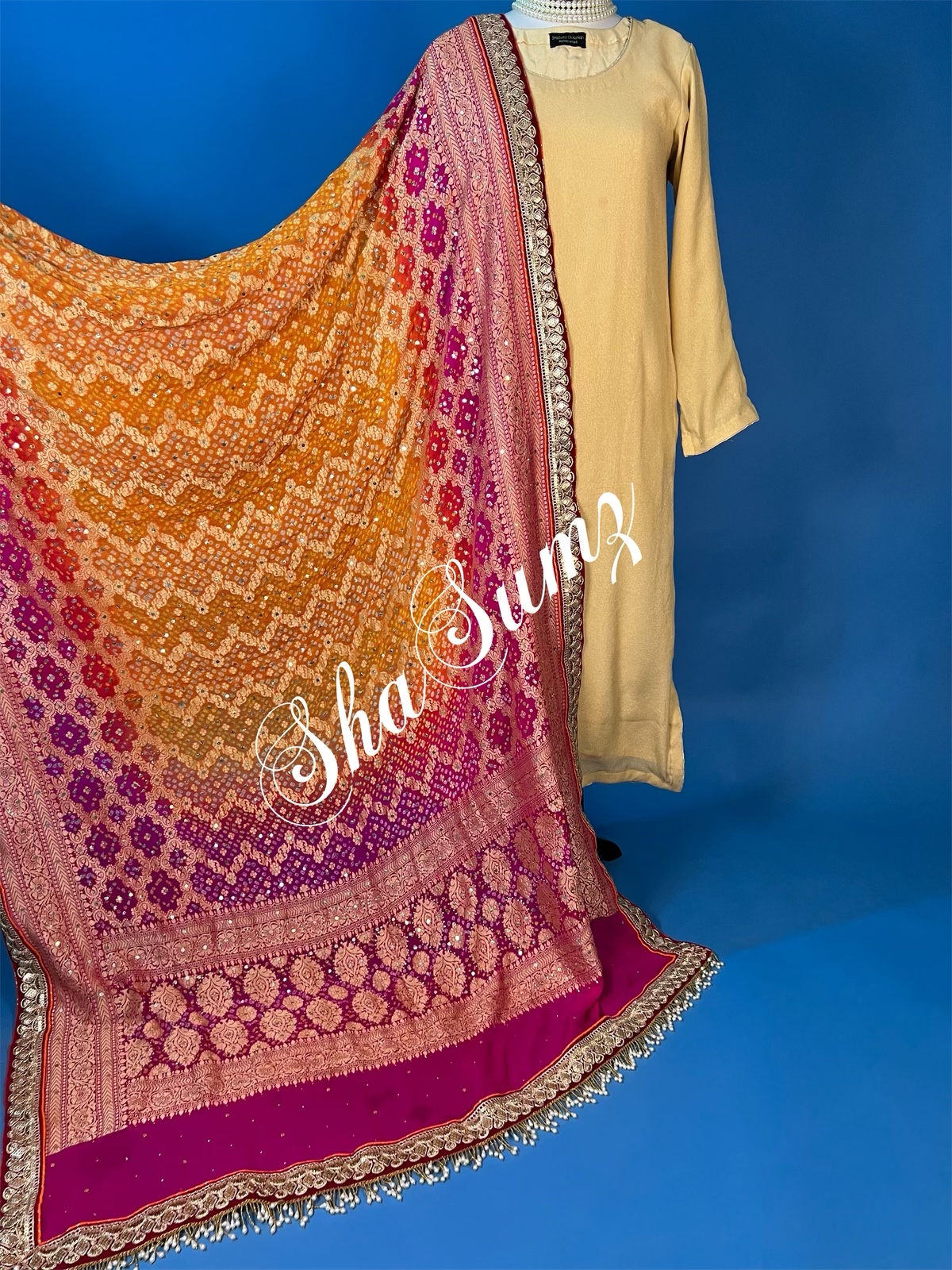 Banarsi Bandhej & Mukaish Dupatta BBB312