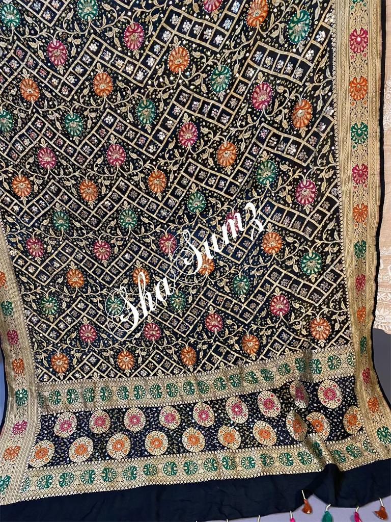 Banarsi Bandhej dupatta with Mukaish work BB912