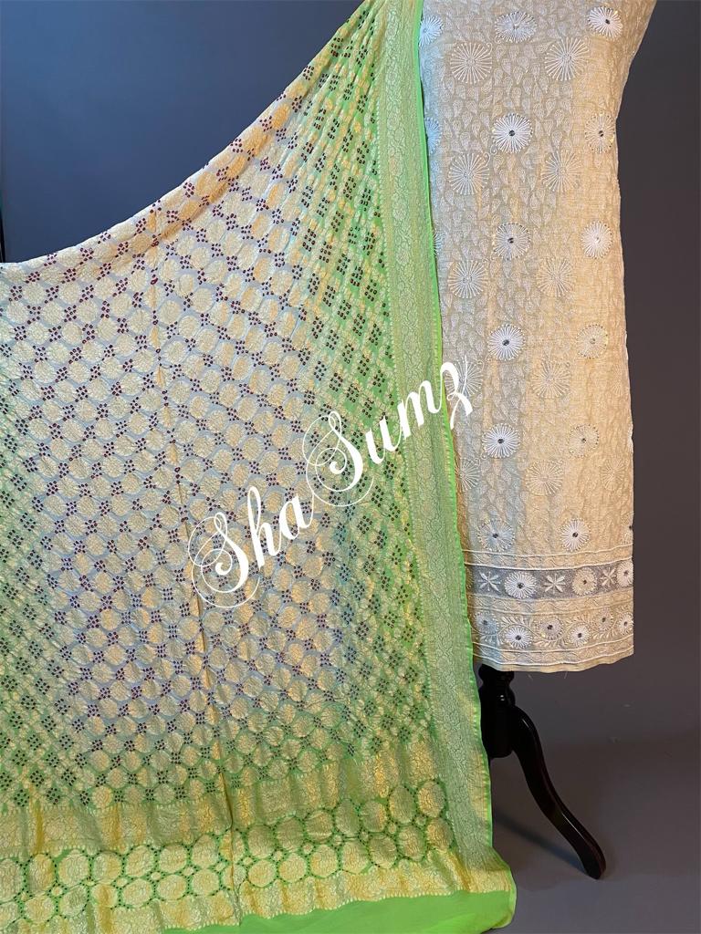 Banarsi Bandhej dupatta with Mukaish work BB814