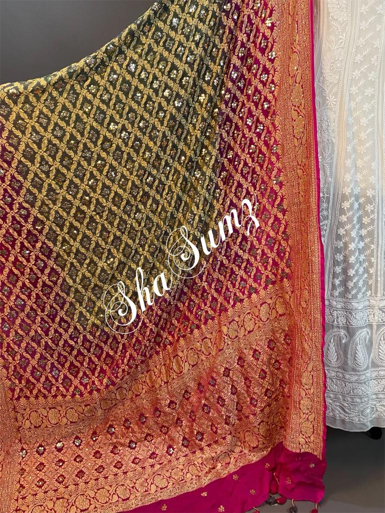 Banarsi Bandhej dupatta with Mukaish work BB815