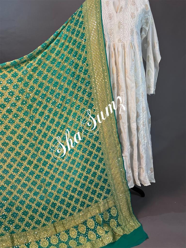 Banarsi Bandhej dupatta with Mukaish work BB813