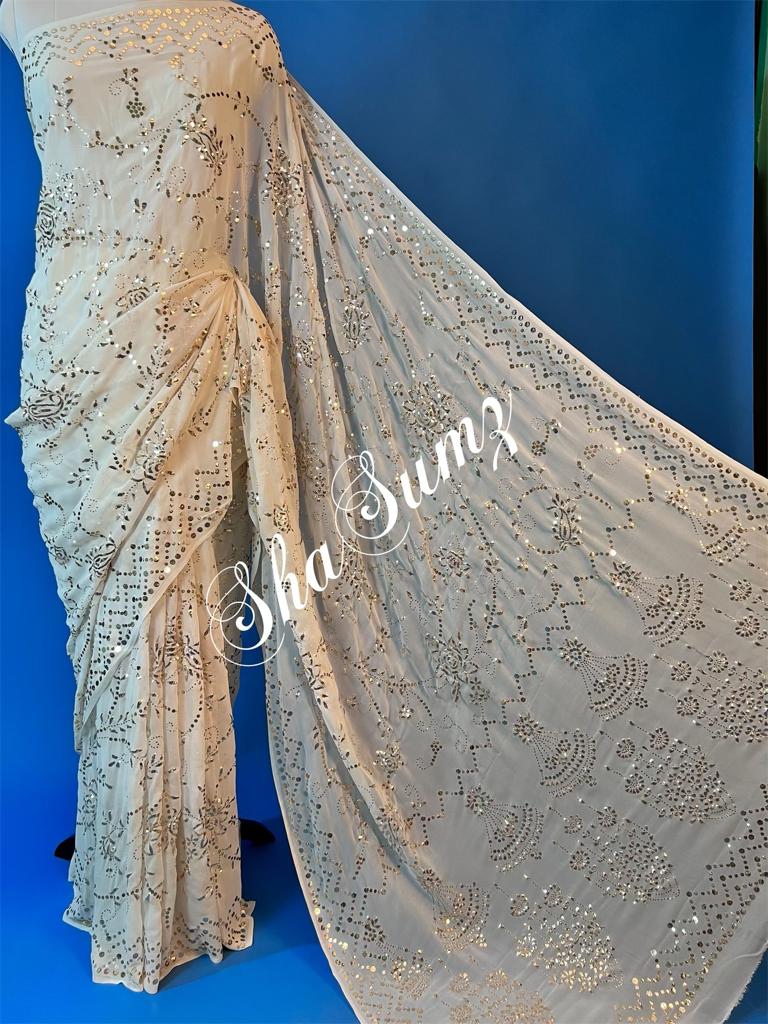 Hand embroidered Sarees CKS218