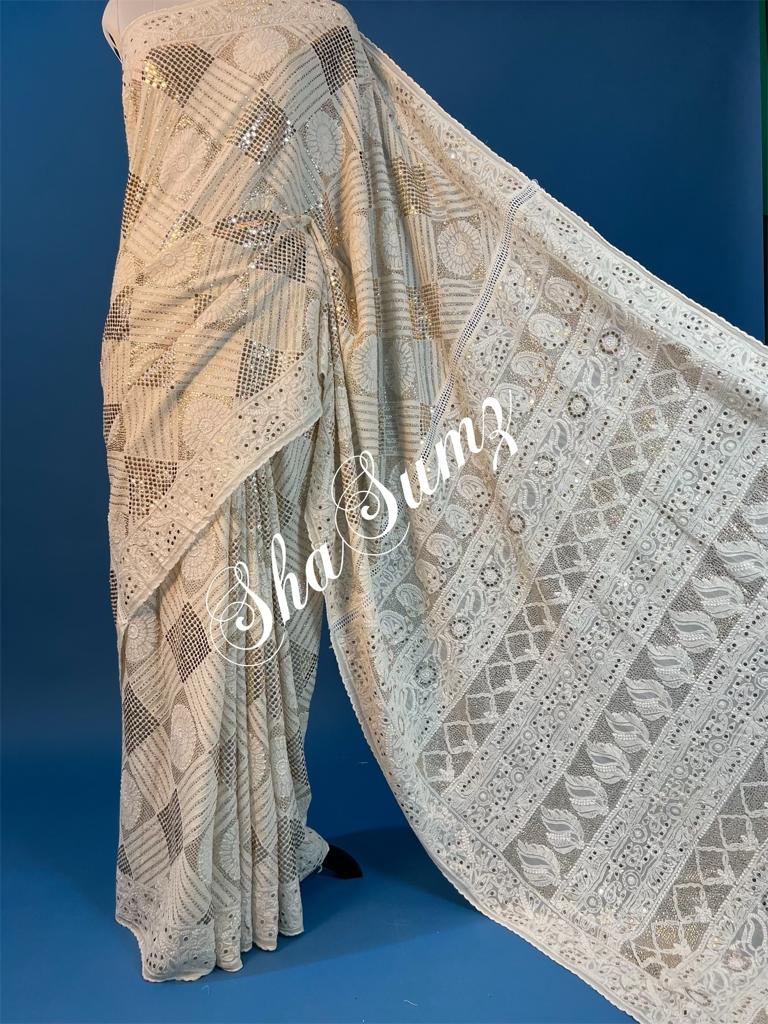 Hand embroidered Sarees CKS219