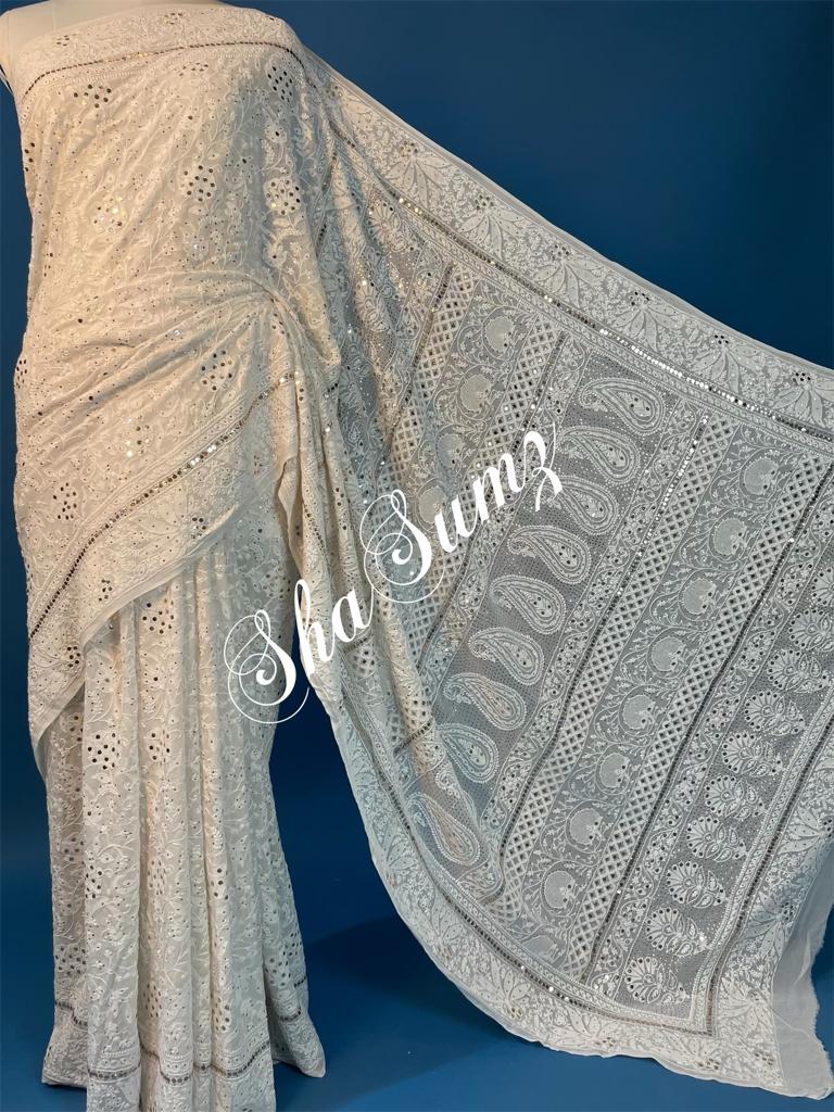 Hand embroidered Sarees CKS412