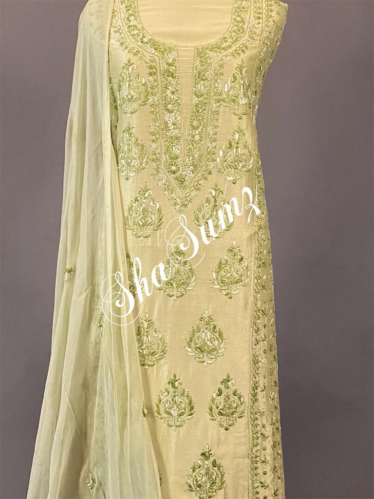 Hand embroidered Chikankari Suits CS219