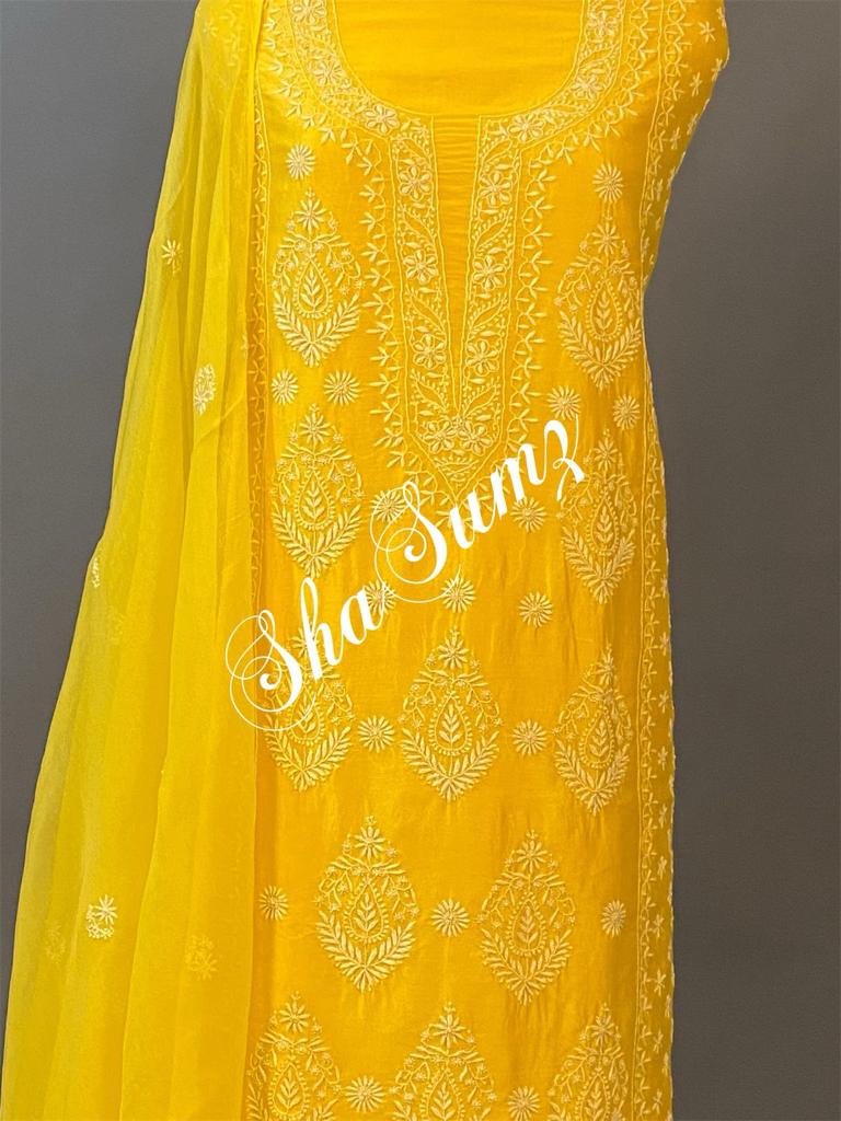 Hand embroidered Chikankari Suits SSS0039