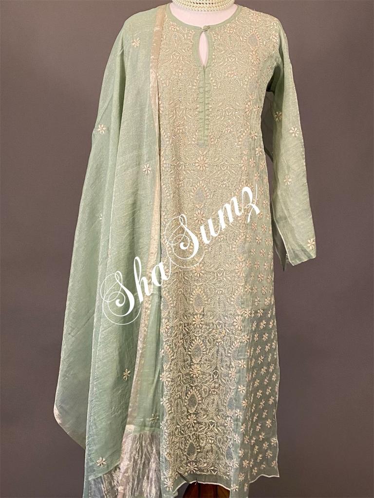 Hand embroidered Chikankari Suits SSS0036