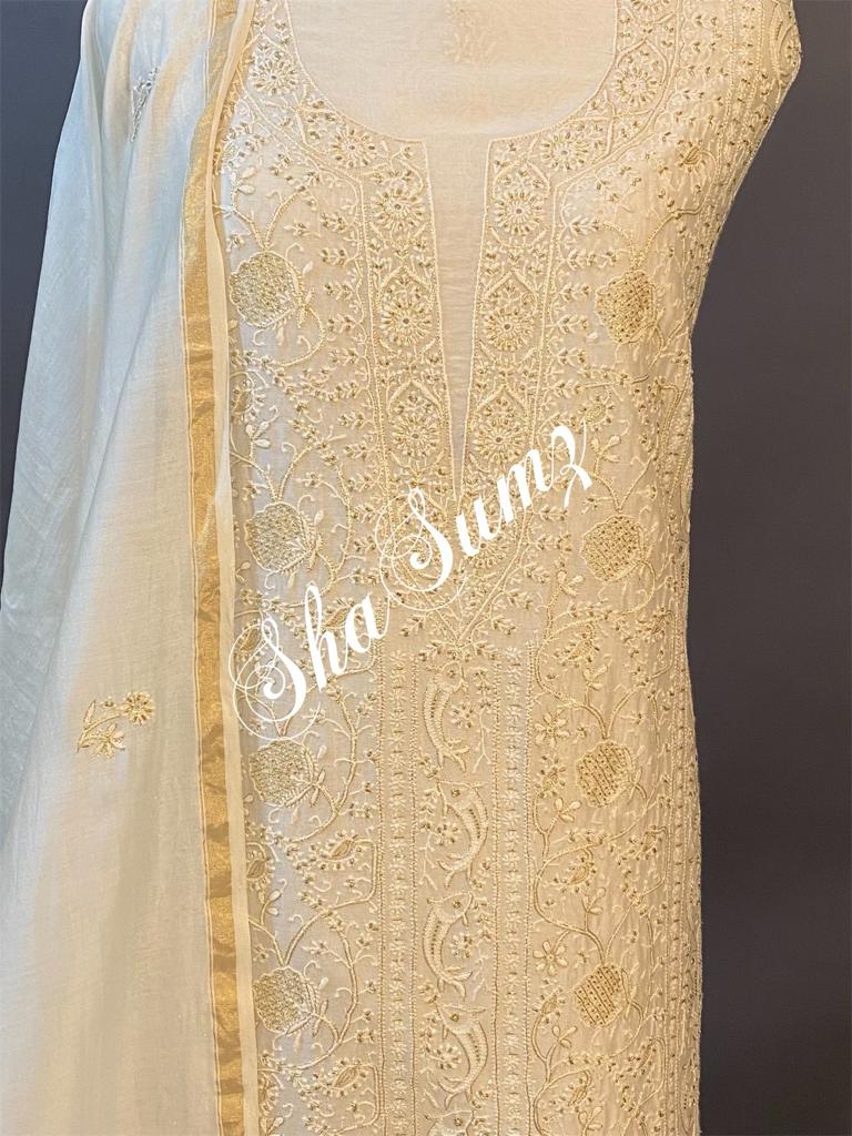 Hand embroidered Chikankari Suits SSS0038