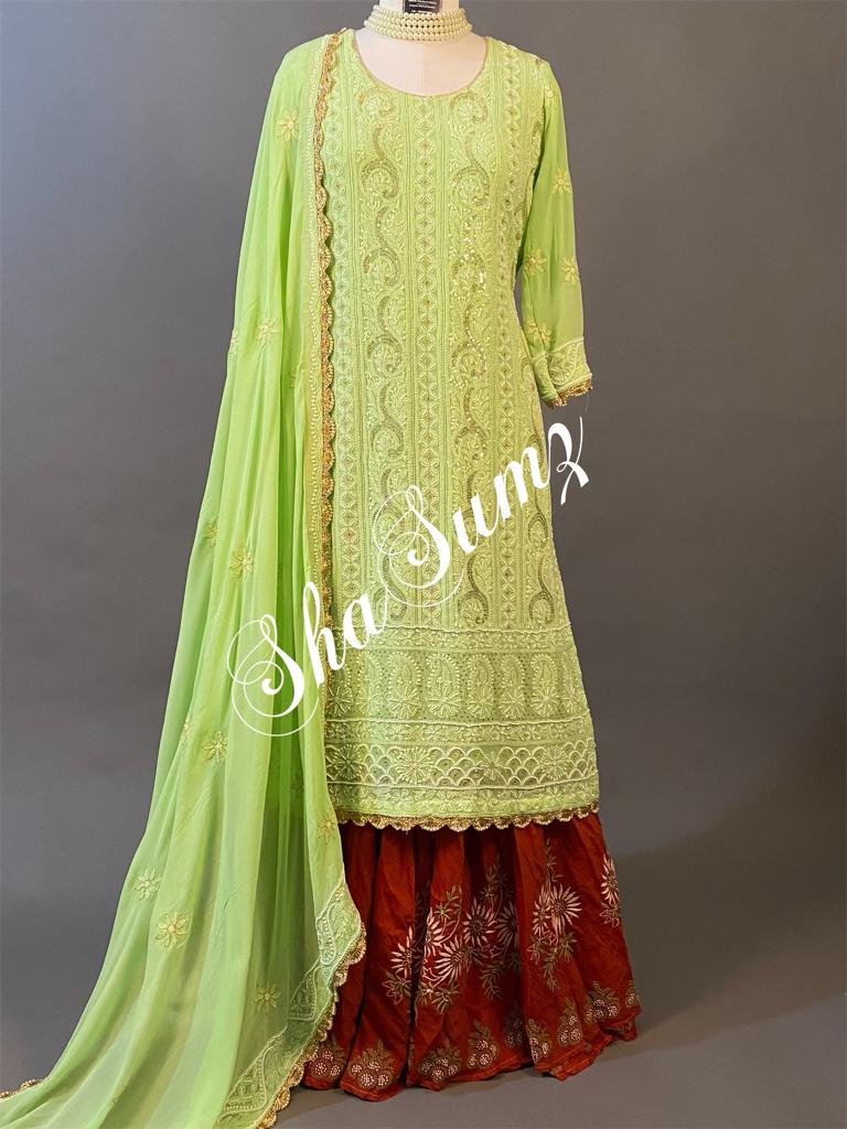 Hand embroidered Chikankari Suits CS314