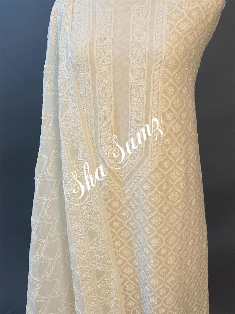 Hand embroidered Chikankari Suits CS317