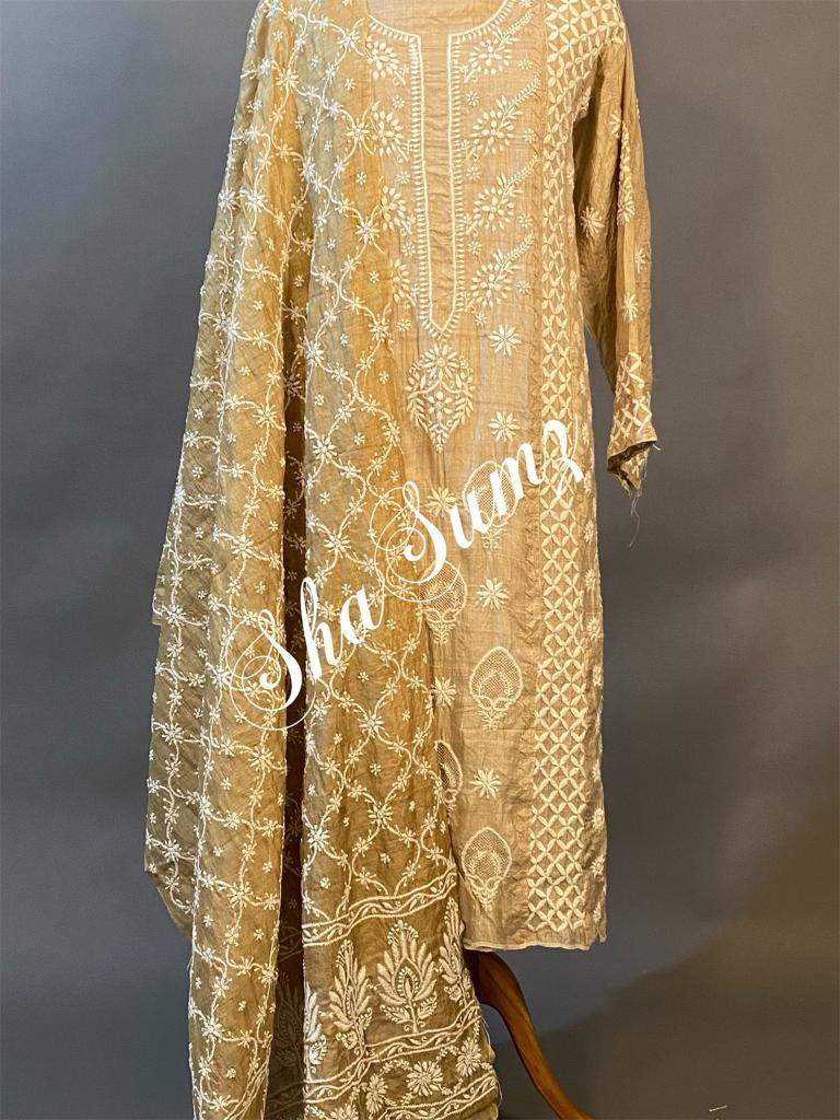 Hand embroidered Chikankari Suits CS318