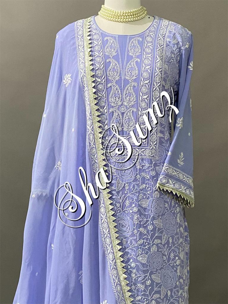 Hand embroidered Chikankari Suits CS319